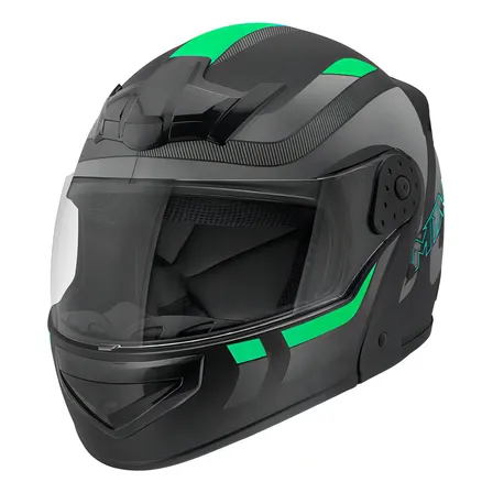 Capacete Robocop Escamoteável Fechado Mixs Gladiator Delta S Cor Cinza Verde Fosco Tamanho do capacete 56