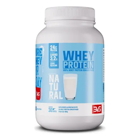 Suplemento 100% Whey Protein Concentrado 900g 3vs Nutrition Sabor Natural