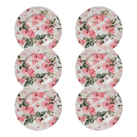Conjunto De Pratos Sobremesa Encanto - 6 Unidades - Alleanza Branco