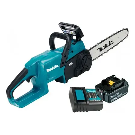 Motosserra À Bateria 18v Sabre 12 + 01 Bateria 18v 5.0ah + Carregador Bivolt Dc18sd Makita Duc307zc Azul 127/220v