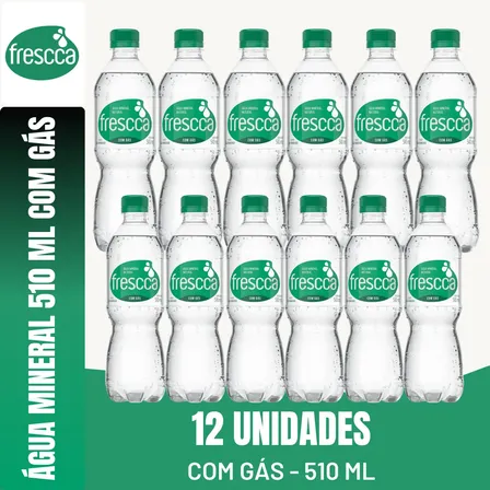 Água Mineral Com Gás Garrafa 510 Ml - Pack 12 Unidades
