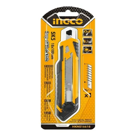 Estilete Plástico Profissional 18mm 1 Lamina Hkns16618 Ingco
