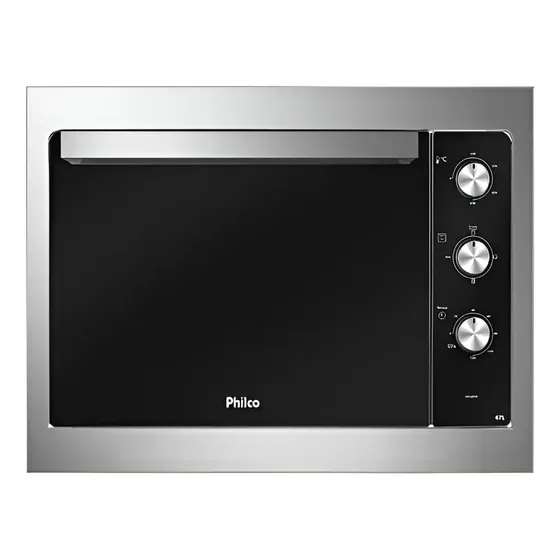 Forno Elétrico De Embutir Philco Pfe47e Esmaltado Dupla Resi Cor Aço escovado