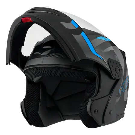 Capacete Robocop Escamoteável Fechado Mixs Gladiator Delta S Cor Cinza Azul Fosco Tamanho do capacete 56