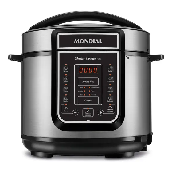 Panela De Pressão Elétrica Digital 5l Mondial 900w - Pe-38 Preto/inox 220v 60hz