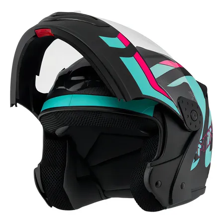 Capacete Robocop Escamoteável Fechado Mixs Gladiator Delta S Cor Azul Rosa Fosco Tamanho Do Capacete 56 Fosco/bilhante