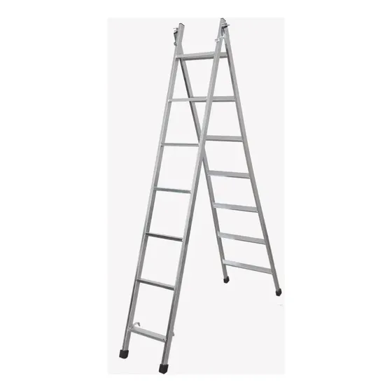 Escada Extensiva 7 Degraus 3 Em 1 Zincada Casa e Pintor Cor Prata Alg
