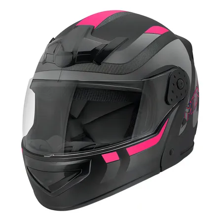 Capacete Robocop Escamoteável Fechado Mixs Gladiator Delta S Cor Cinza Rosa Fosco Tamanho do capacete 56
