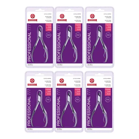 Kit Alicate Cutícula 777 Mundial Profissional C/ 6unid Prateado