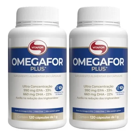 Ômega 3 Vitafor Omegafor Plus 120 Cápsulas 1000mg Sem Sabor