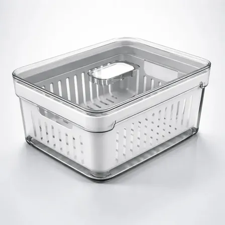 Organizador De Geladeira Ervas Frutas Legumes Clear Fresh Com Cesto 2,2l Ou Of 450 Acrílico