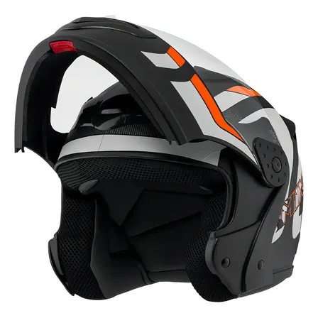 Capacete Robocop Escamoteável Fechado Mixs Gladiator Delta S Cor Branco Laranja Fosco Tamanho Do Capacete 58 Fosco/bilhante