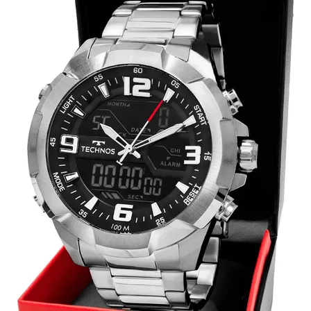 Relógio Technos Masculino Digitech Prata