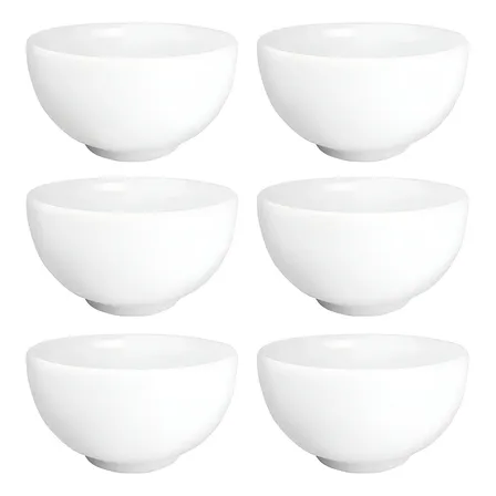 6 Tigelas Cumbuca Porcelana Branca 500ml Sopas E Caldos