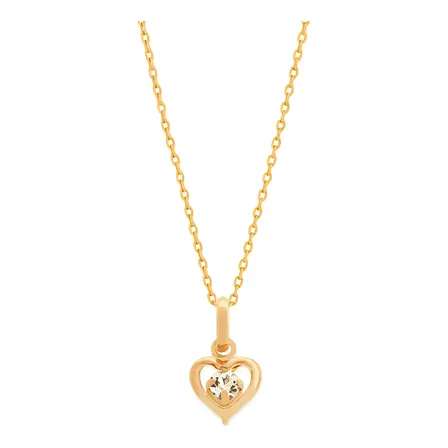 Colar Rommanel Banhado Ouro Coração Vazado Cristal 540751_531638