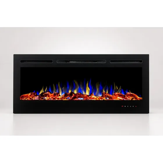 Lareira Elétrica Parede De Embutir 50 B Pol. 3d Com Inmetro Cor Preto