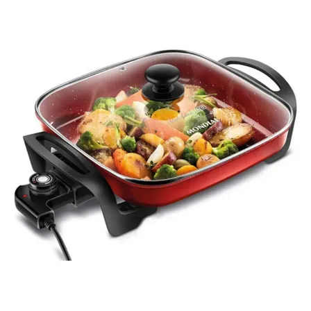 Panela Elétrica Gril Mondial Pe-49-rc 1200w Antiaderente Em Cerâmica Cor Vermelho 127v 60