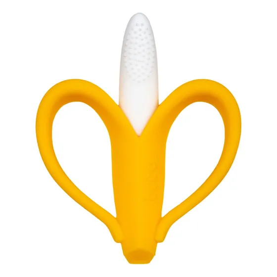 Massageador Mordedor De Gengiva Banana Bebê Buba Cor Amarelo