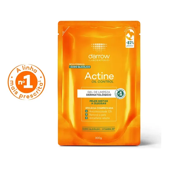Gel De Limpeza Facial Darrow Actine Oil Control Refil 300g Todos Os Tipos De Peles Especialmente As Oleosas E Acneicas Dia/noite