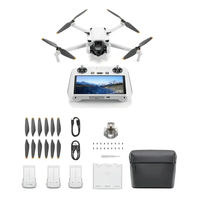 Drone Dji Mini 3 Combo Fly More Rc, 3 Baterias 4k Gl Cor Cinza