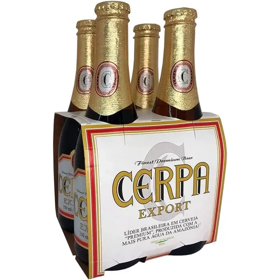 Cerveja Pilsen Cerpa Export Long Neck 350ml 4 Pack