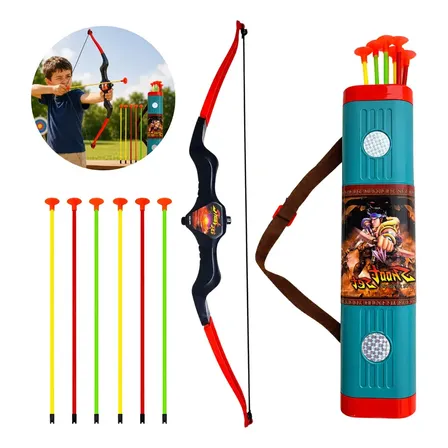 Arco E Flecha Europio Infantil Com Bolsa Aljava Lançador + Dardos