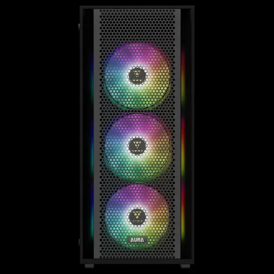 Gabinete Mid Tower Gamer Gamdias Aura GC2 Preto com 4 Fans ARGB e Lateral de Vidro Temperado