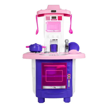 Cozinha Infantil De Brinquedo Completa Sai Água + Acessórios Cor Roxo