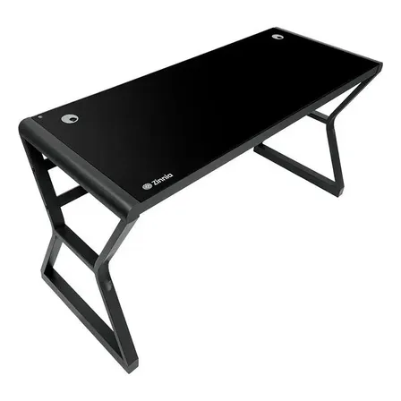 Mesa Escritório Tampo Vidro Temperado 140cm Zinnia Aurea Preta Preto