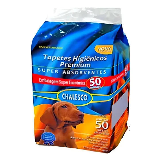 Tapete Higiênico Chalesco Para Cães - Com 50 Unidades Branco