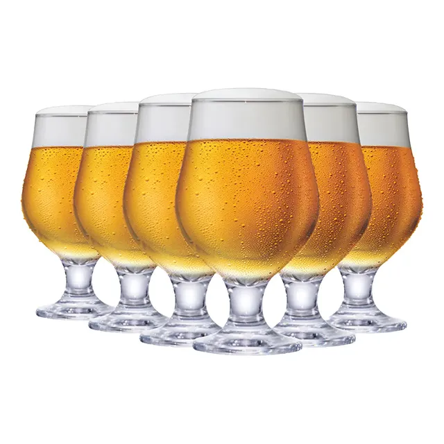 Jogo de 6 Taças de Cerveja Ruvolo Beer Master Vidro 380ml