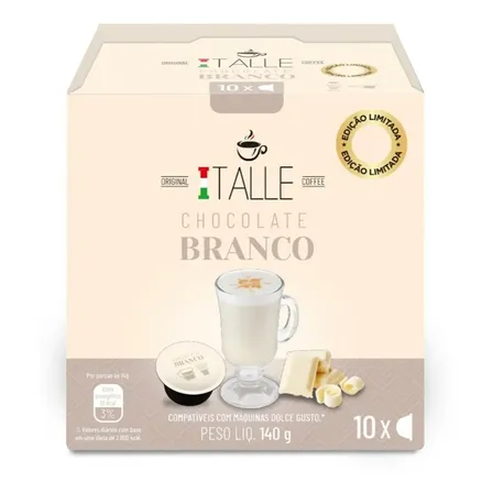 Dolce Gusto Cápsulas De Chocolate Branco Compatível Com Máquina Dolce Gusto Italle Cápsulas De Café 10 Unidades