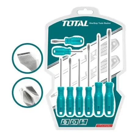 Jogo De Chave Fenda/phillips (8 Peças) - Cv - Total Tools