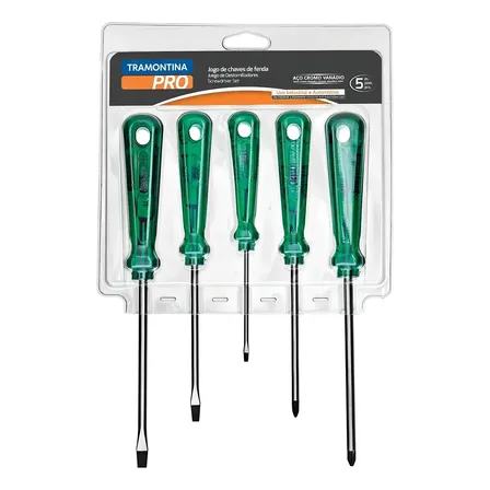 Jogo De Chave De Fenda / Phillips 05 Peças Tramontina Pro