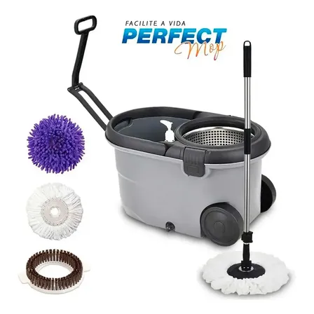 Perfect Pro Mop Move 16L com balde centrífuga cor cinza e preto