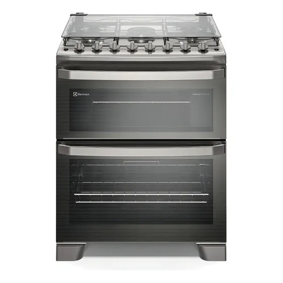 Fogão 5 bocas Electrolux Cinza Experience 2 Fornos, PerfectCook360 e Tripla Chama FE5DC