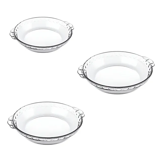 Kit Com 3 Formas De Vidro Redonda Filetada - Marinex