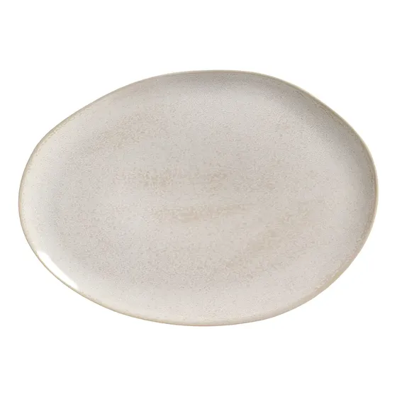 Pratos Sobremesa Oval Stoneware Off White Porto Brasil 6 Unidades