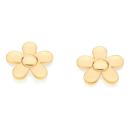 Brincos Formato Flor Folheado A Ouro 18k Rommanel 527108 Cor Dourado