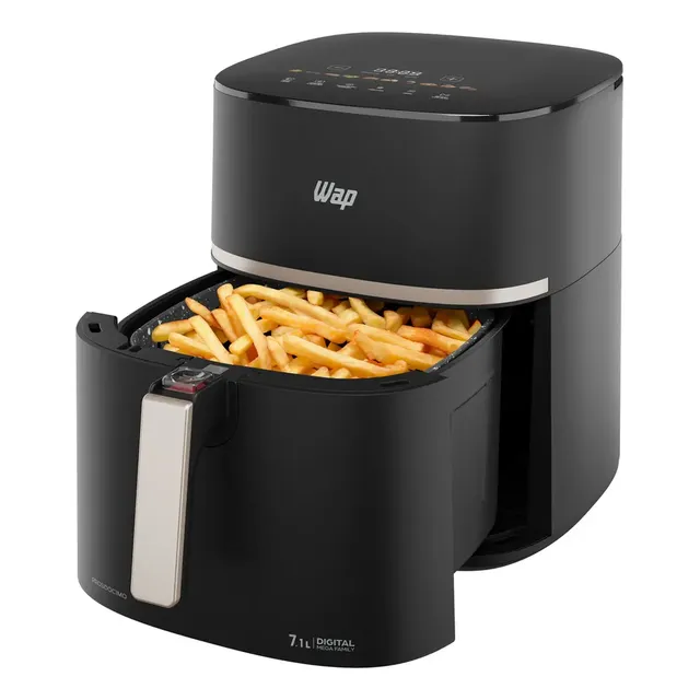 Fritadeira Elétrica Sem Óleo Wap Air Fryer Mega Digital 7,1l 1700w 220v Preto, Cinza E Champagne