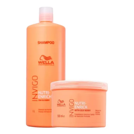 Kit Wella Invigo Nutri-Enrich Shampoo 1L E Máscara 500ml