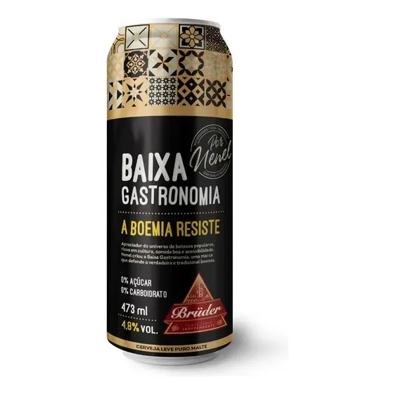 Cerveja artesanal Bruder Pilsen - zero carboidratos - baixa caloriaclara lata 473ml 12 un