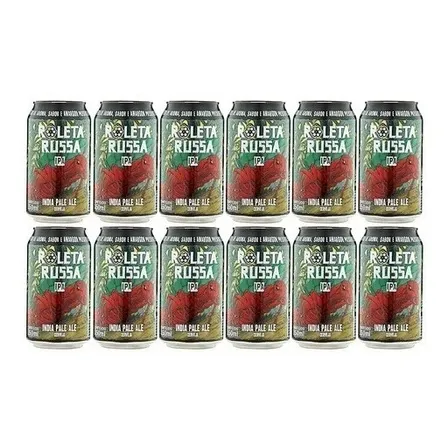 Cerveja artesanal Roleta Russa India Pale Alevermelho lata 350ml 12 u