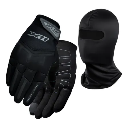 Luva Motociclista X11 Fit X Touchscreen Tamanho G + Balaclava Nylon