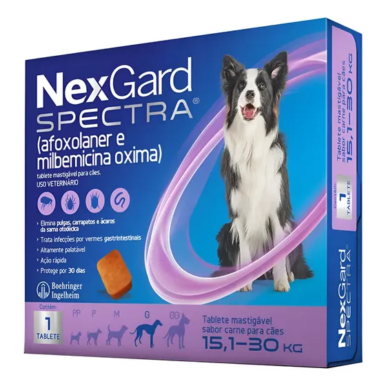 Nexgard Spectra Antipulgas E Carrapatos Cães De 15,1 A 30 Kg Boehringer Ingelheim
