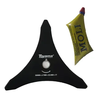 Lâmina 3 Pontas Toyama 300mm Aço Vegetação Baixa Diâmetro Central 25,4mm