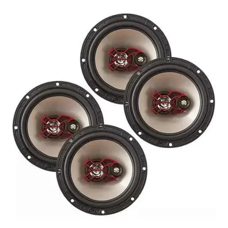 Kit 4 Alto Auto Falantes Bravox B3x60x 6 Polegadas Boca 6x6 Cor Preto E Vermelho