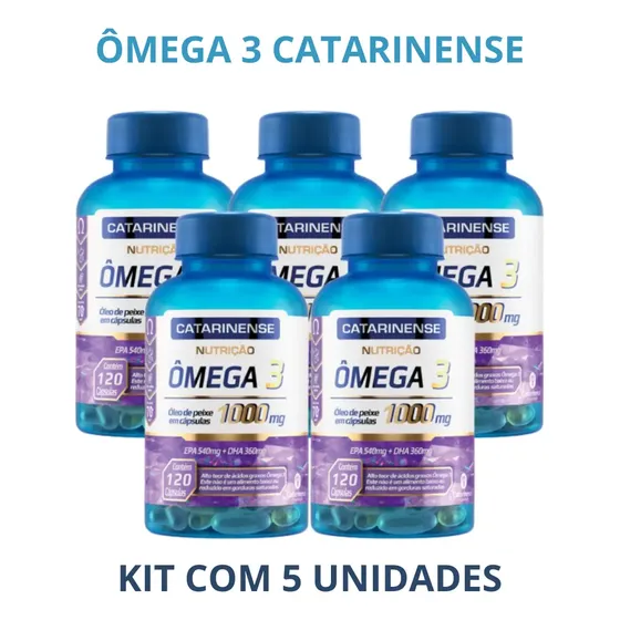 Ômega 3 1000mg Catarinense Epa 540mg em cápsula Sem sabor x 360g 5 kits de 120 un