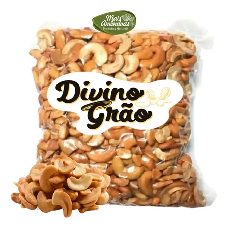Castanhas De Caju Torradas Em Banda 1kg - Com Sal - Divino Grão