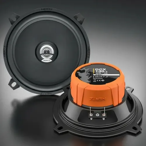 PAR Alto Falante 5POL Hertz Dcx 130.3 Coaxial 80 Watts Rms Cor Preto/Laranja